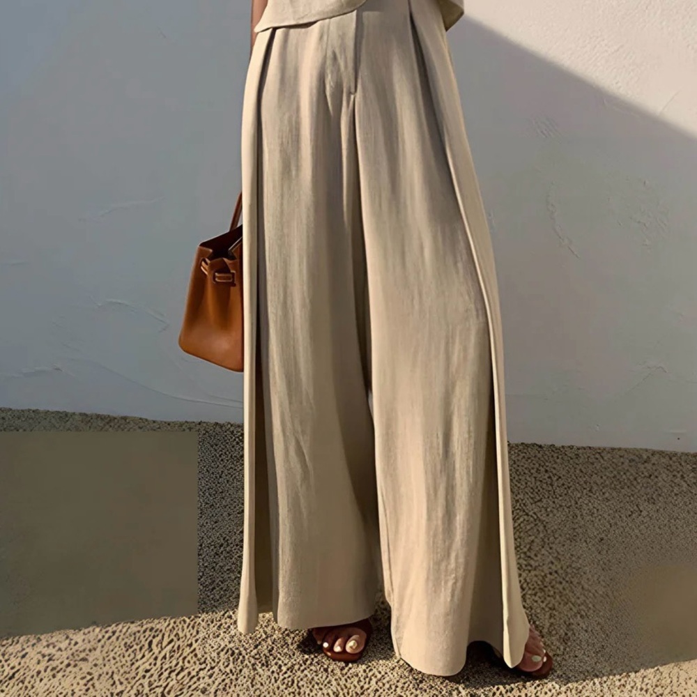 Commense Khaki Linen Wide Leg Pants – Size Large – NWT